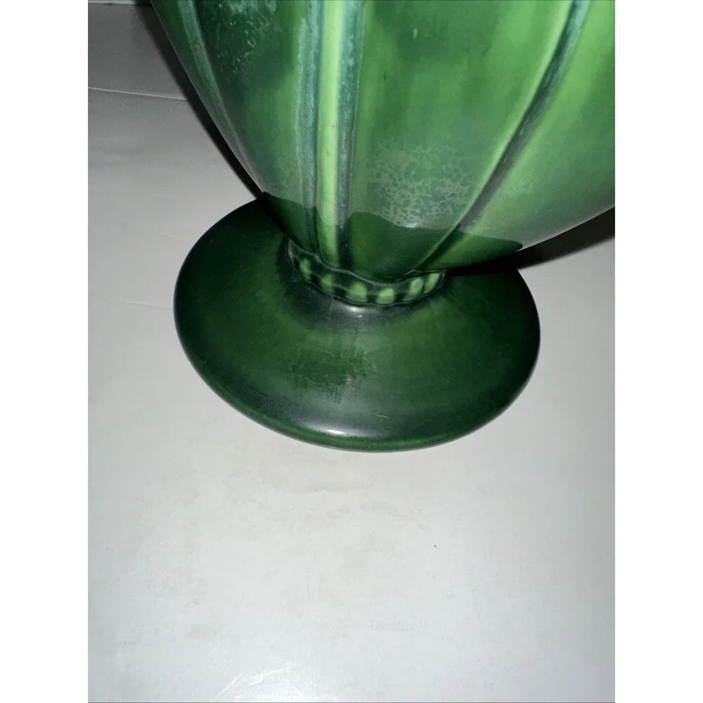 Amazing MCM Royal HAEGER - Art Deco TULIP FAN VASE GREEN Flower-Ware R1523